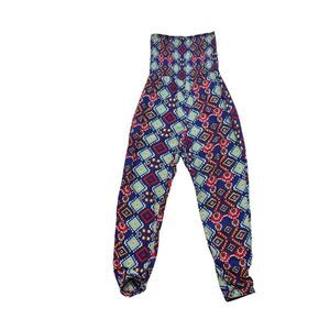 Ladies Sans Souci‎ Brand Strapless Cinch Hem Jumpsuit Blue Print Size Medium